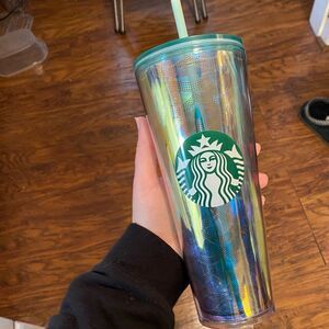 Starbucks Mermaid Iridescent Siren Scales Reusable Venti 24 Oz Cold Cup